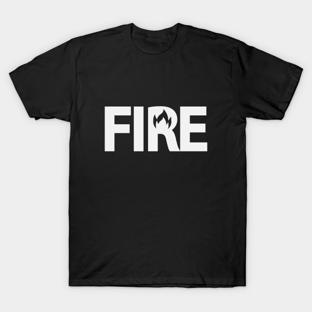 Fire artistic typography design T-Shirt by DinaShalash